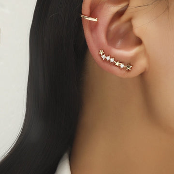 Bohemian NO Piercing Crystal Rhinestone Ear Cuff Earrings For Women Wrap Stud Clip Earrings Girl Trendy Earrings Jewelry Bijoux daiiibabyyy